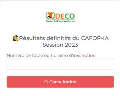 Résultats définitifs du CAFOP-IA Session 2023