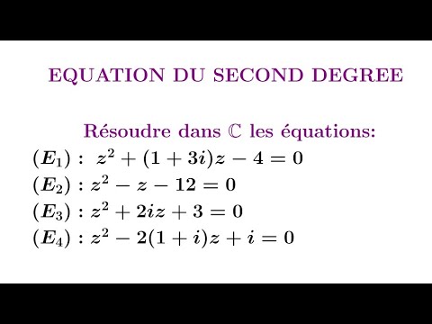 Équation du second degré dans C