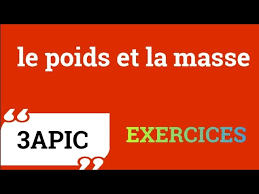 Résumé de cours de PC 3ième: MASSE ET POIDS