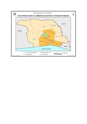 Carte du district d'Abidjan