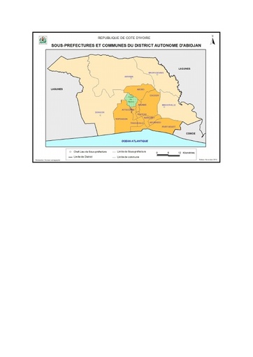Carte du district d'Abidjan