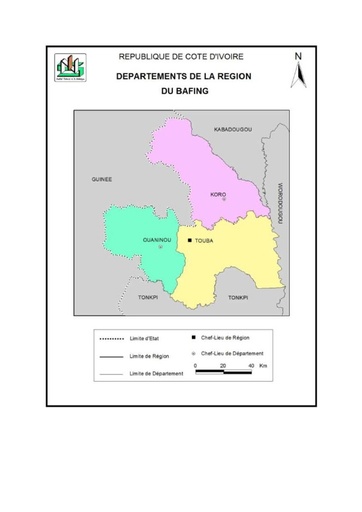 Carte de la région du Bafing