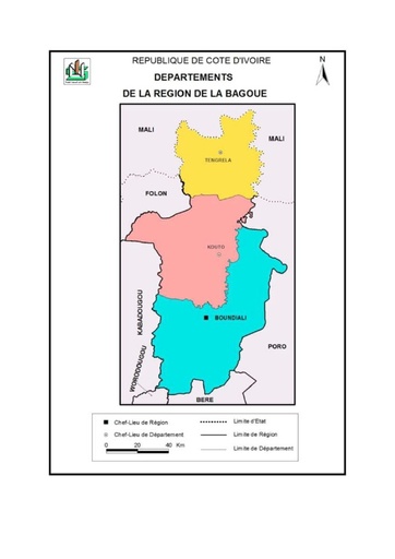Carte de la région du Bagoué