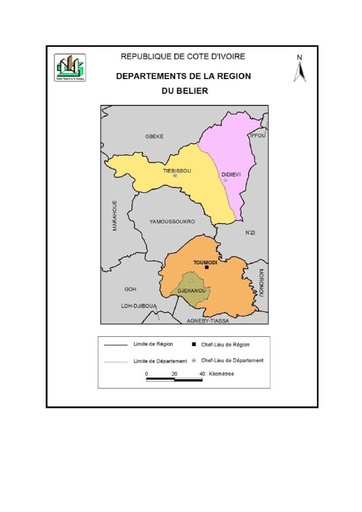 Carte de la région du Bélier
