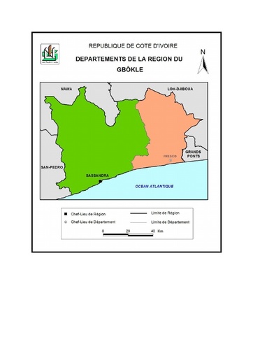 Carte de la région du Gbôklè