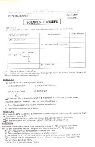 Prépa lycée scientifique pc fiche1