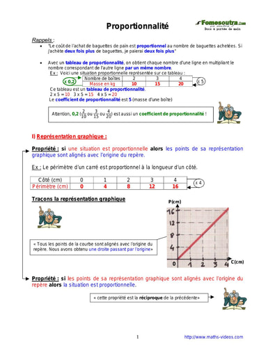 Proportionnalité - Cours maths niveau 4eme