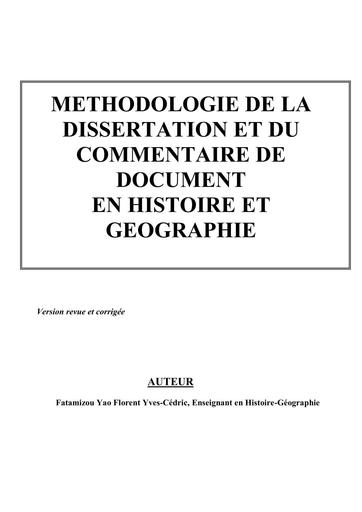DOCUMENT METHODOLOGIE HISTOIRE GEOGRAPHIE Tle BY TEHUA