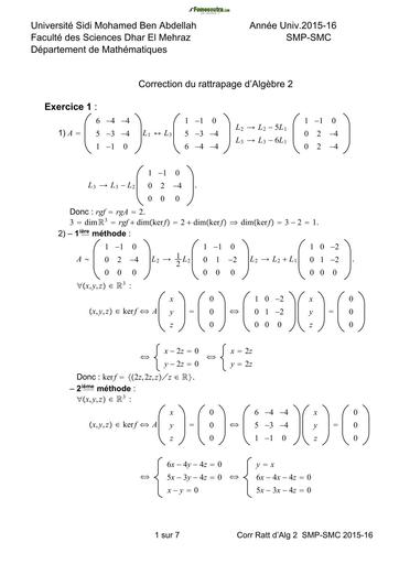 COMPO BTS FILIERE INDUSTRIELLE ELECTROTECHNIQUE EXAMEN DE MATHS 1 ALGEBRE CORRIGE BY TEHUA