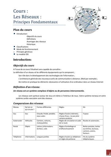 les réseaux principes fondamentaux par Ludov TA'N