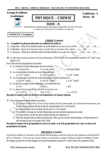 Prepa bac 2024 PC GEA by Tehua