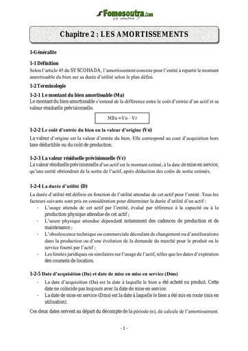 UFHB de Cocody chapitre 2 amortissement by TEHUA