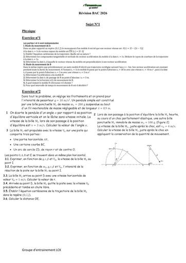 SUJET REVISION BAC 2026 PC BY TEHUA