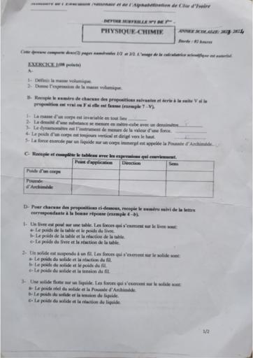 Devoir de PC 3ieme by Tehua