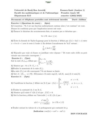 Examen2+Solution Analyse 1 1 BY TEHUA