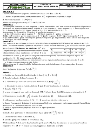 TP 7 de maths pour préparer le BAC G2