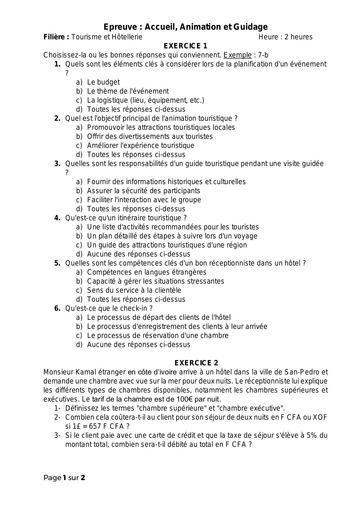 Sujet ACCUEIL, ANIMATION et GUIDAGE - AAG TH By Ludov Ta'n