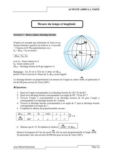 Dea mesure temps longitude