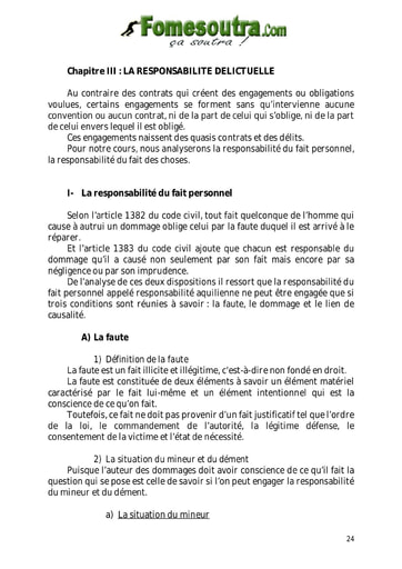 La responsabilité délictuelle - 1ere G1 et G2