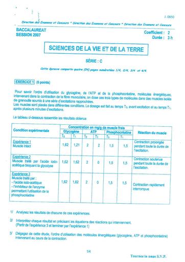 Bac c svt 2007