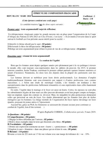 Bepc blanc 2024 compo Française dren Bouaflé et Sinfra by Tehua
