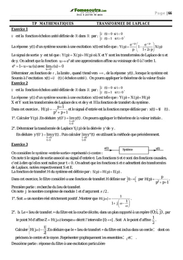 Sujet Transformation de Laplace - BTS