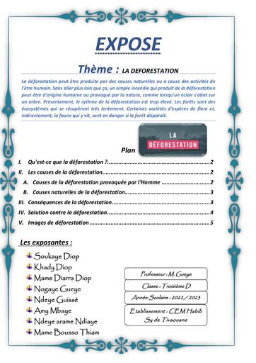 Expose sur la deforestion by Tehua