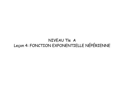 4 FICHE DE COURS APC MATHS Tle A1&2 L4 Fonction expo BY TEHUA