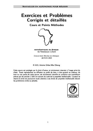 SUP Maths d'Afrique livre d'excellence en mathématiques pdf