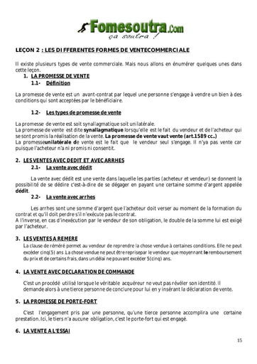 Les différentes formes de vente commerciale - Tle G1 et G2