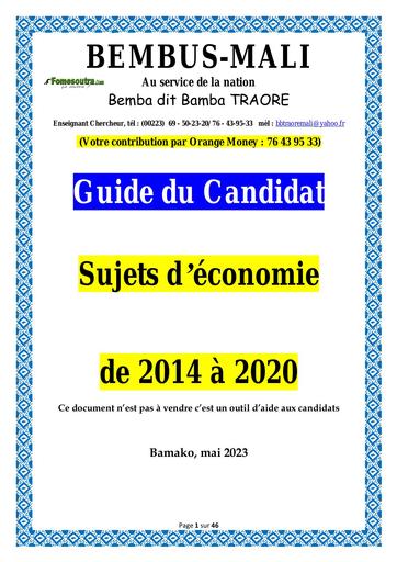 Sujets complets d'Economie 2023 by Tehua