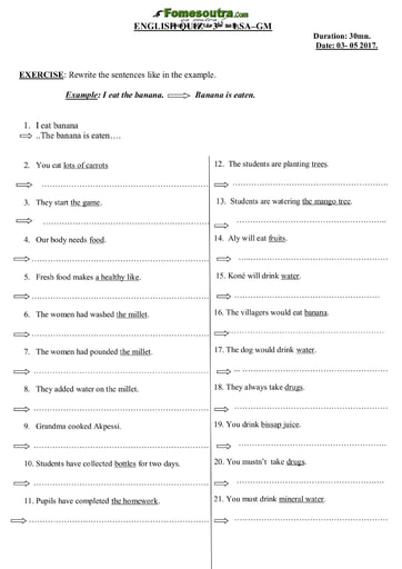 Devoir d'anglais niveau 3eme - Lycée saint-Ambroise de Grand-Morié