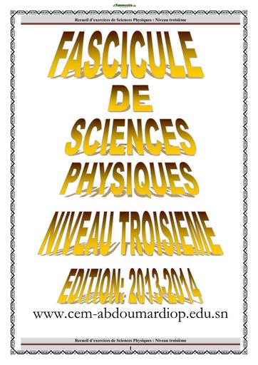 Fascicule de PC 3eme BEYE by TEHUA