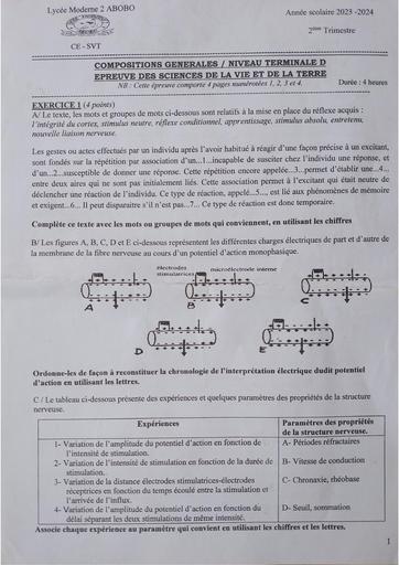 Partielle de décembre 2023 SVT Tle D Lym2A by Tehua