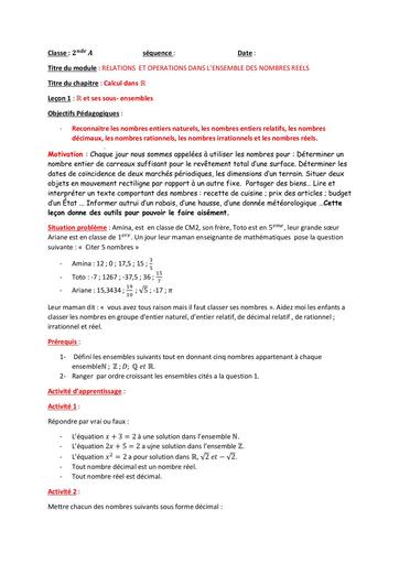 Cours maths 2nde A Apc by Tehua