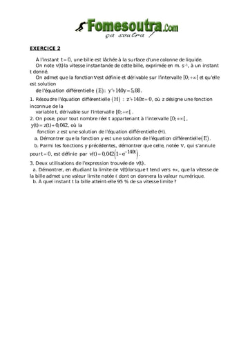 TP 21 équations différentielles maths niveau Terminale D