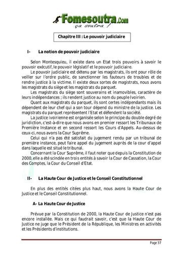 Le pouvoir judiciaire - Droit 2nd G1 et G2