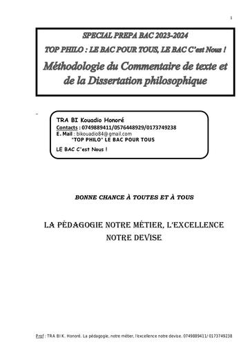 Très bon DoCUMENT DE PHILO Tle L by Tehua