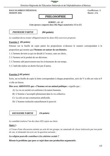 BAC BLANC 2026 DRENA ABOISSO SUJET PHILO SERIE A (SUJET) by TEHUA