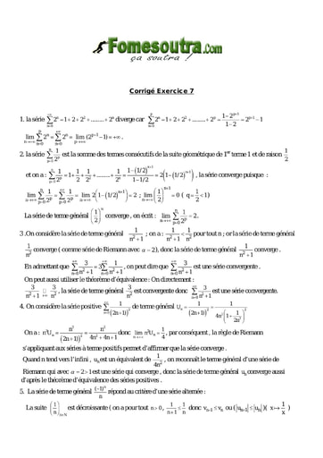 Corrigé TP 7 de Suites Numériques niveau BTS G2