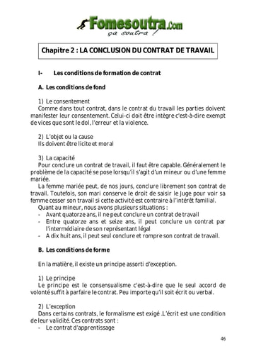 La conclusion du contrat de travail - Tle G1 et G2