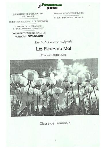 ETUDE D'OEUVRE INTEGRALE LES FLEURS DU MAL CLASSE Tle BY TEHUA