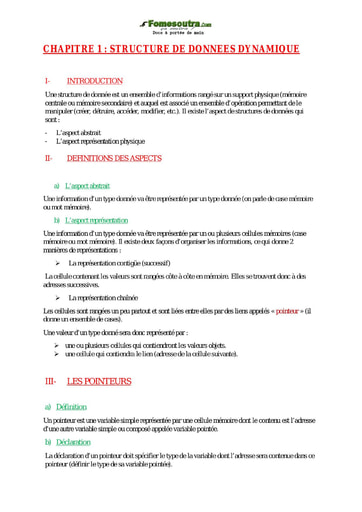 Langage C (2) - Cours Licence SRIT - ESATIC