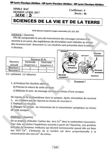 Bac blanc SVT D LCA by Tehua