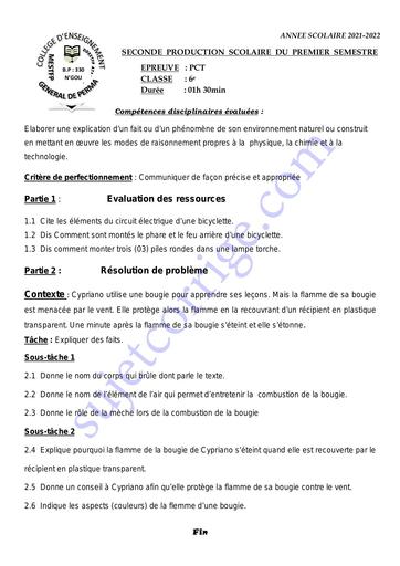 SUJET 2ÈME DEVOIR DU 1ER S PCT 6ÈME 2021-2022 COLLEGE D'ENSEIGNEMENT GENERAL DE PERMA by Tehua.pdf