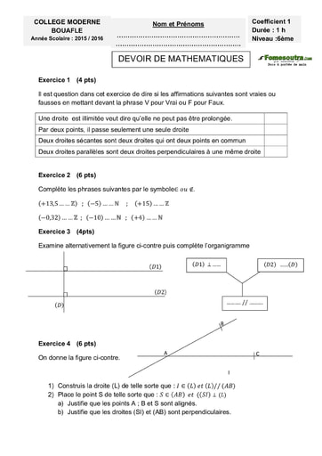 Suets De Mathématiques Niveau Sixième