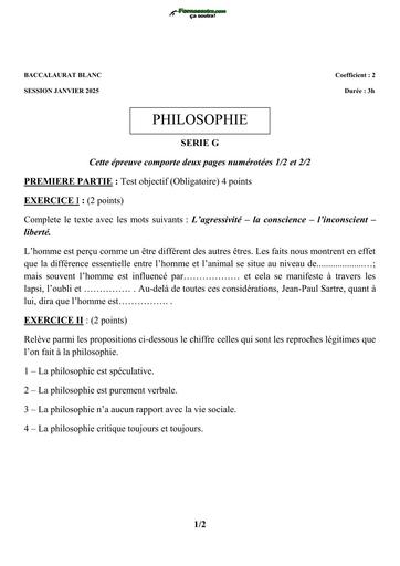 BAC BLANC 2025 PHILO SERIE G  BY TEHUA