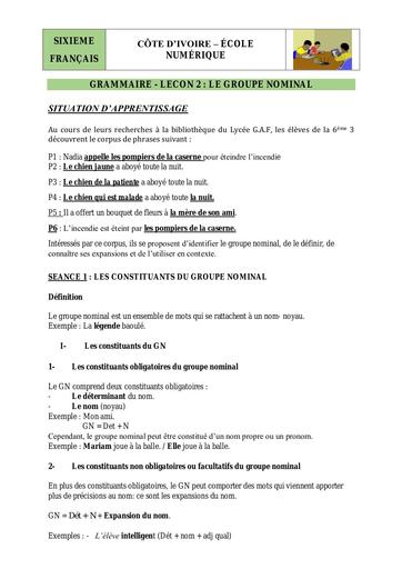 6e Gr L2 S1 constituants GN