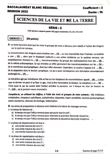 BAC C BLANC SVT ABIDJAN 4 2022