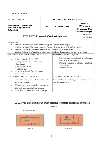 FICHE 2 COMMANDE D'UN CIRCUIT ELECTRIQUE  SPO docx